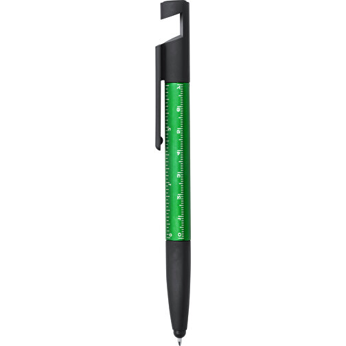 7 In 1 Kugelschreiber PAYRO , grün, 1,60cm x 1,20cm x 15,50cm (Länge x Höhe x Breite), Bild 1