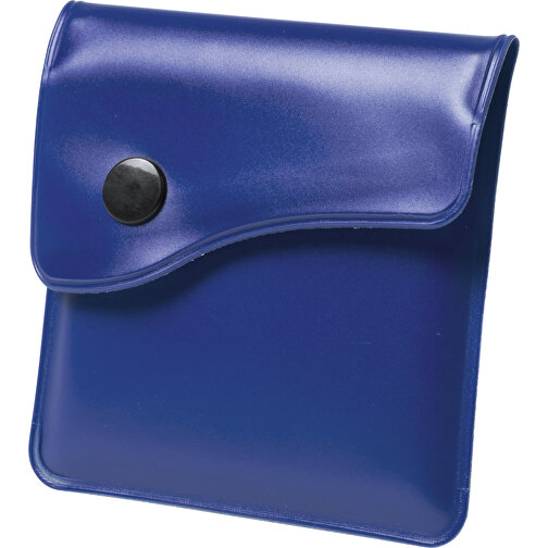 Tasche Aschenbecher BERKO , blau, PVC/ Aluminium, 8,00cm x 1,10cm x 8,00cm (Länge x Höhe x Breite), Bild 1