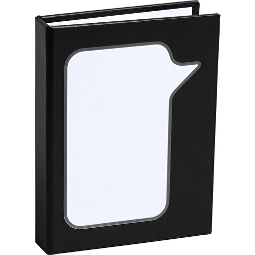 Notizblock DOSAN , schwarz, Reclycling Pappe, 8,00cm x 1,80cm x 10,90cm (Länge x Höhe x Breite), Bild 1