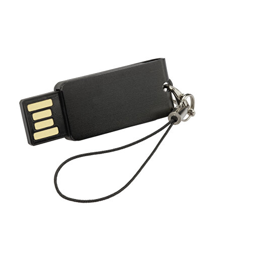 USB-Stick Turn 4GB , Promo Effects MB , schwarz MB , 4 GB , ABS MB , 3 - 10 MB/s MB , 3,90cm x 0,50cm x 1,50cm (Länge x Höhe x Breite), Bild 2