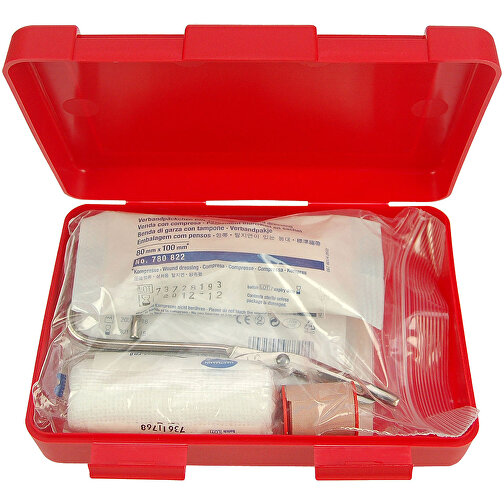 Notfall-Set 'Box', Groß , standard-rot, Kunststoff, 18,00cm x 4,50cm x 12,50cm (Länge x Höhe x Breite), Bild 1
