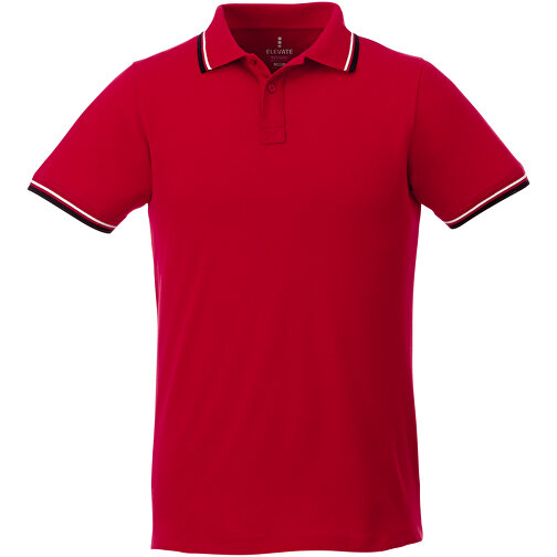 Fairfield Poloshirt Mit Weißem Rand Für Herren , rot, Piqué Strick 100% BCI Baumwolle, 180 g/m2, XXL, , Bild 7