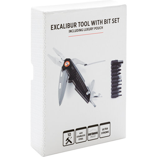 Excalibur Tool Mit Bit-Satz , schwarz, Aluminium, Edelstahl, 11,20cm x 2,70cm x 3,00cm (Länge x Höhe x Breite), Bild 7