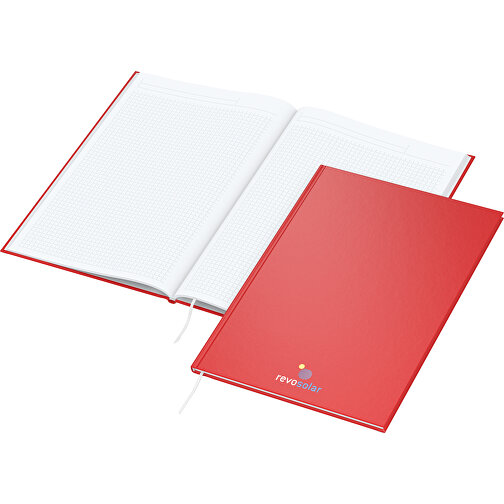 Notebook Memo-Book A4 Cover-Star matowo-czerwony, sitodruk cyfrowy x.press, Obraz 1