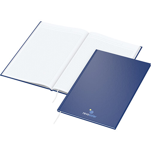 Anteckningsbok Memo-Book A4 Cover-Star matt-mörkblå, silkscreen digital x.press, Bild 1
