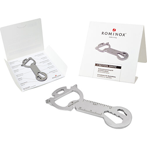 ROMINOX® Key Tool Snake (18 Funktionen) , Edelstahl, 7,00cm x 0,23cm x 3,20cm (Länge x Höhe x Breite), Bild 2