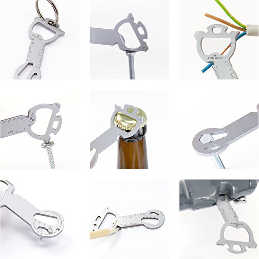 ROMINOX® Key Tool Snake (18 Funktionen) , Edelstahl, 7,00cm x 0,23cm x 3,20cm (Länge x Höhe x Breite), Bild 4