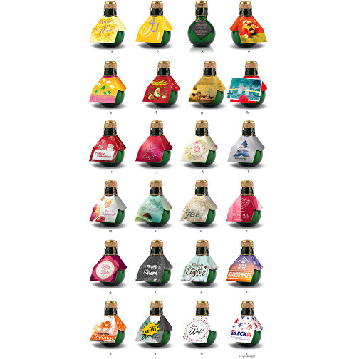 Kleinste Sektflasche Der Welt! Herzlichen Glückwunsch - Inklusive Geschenkkarton In Gelb , gelb, Glas, 7,50cm x 12,00cm x 7,50cm (Länge x Höhe x Breite), Bild 3