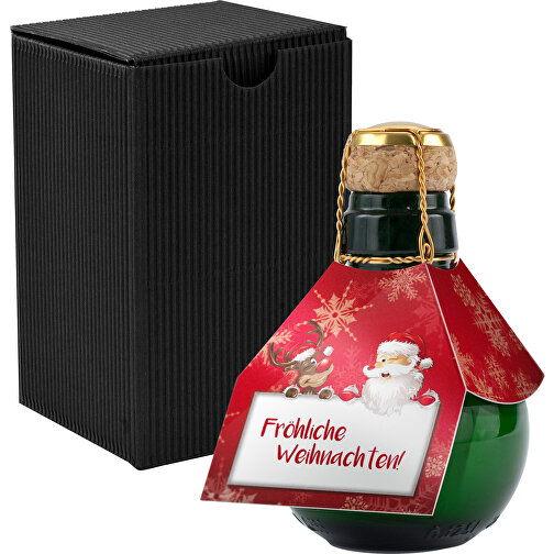 Kleinste Sektflasche Der Welt! Fröhliche Weihnachten - Inklusive Geschenkkarton In Schwarz , schwarz, Glas, 7,50cm x 12,00cm x 7,50cm (Länge x Höhe x Breite), Bild 1