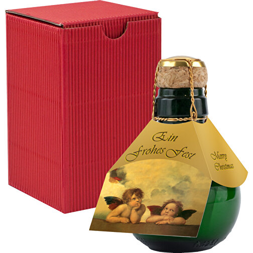 Kleinste Sektflasche Der Welt! Raffael - Inklusive Geschenkkarton In Rot , rot, Glas, 7,50cm x 12,00cm x 7,50cm (Länge x Höhe x Breite), Bild 1