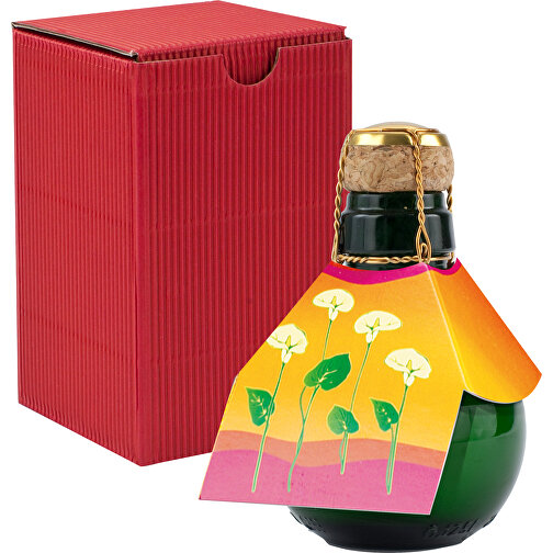 Kleinste Sektflasche Der Welt! Calla - Inklusive Geschenkkarton In Rot , rot, Glas, 7,50cm x 12,00cm x 7,50cm (Länge x Höhe x Breite), Bild 1