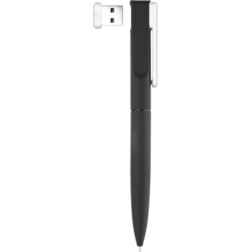 USB Kugelschreiber ONYX UK-III Mit Geschenkverpackung , Promo Effects MB , schwarz MB , 8 GB , Metall gummiert MB , 3 - 10 MB/s MB , 14,40cm (Länge), Bild 1