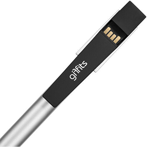 USB Kugelschreiber UK-I Mit Geschenkverpackung , Promo Effects MB , silber MB , 8 GB , Metall, Clip gummiert MB , 3 - 10 MB/s MB , 13,80cm (Länge), Bild 3
