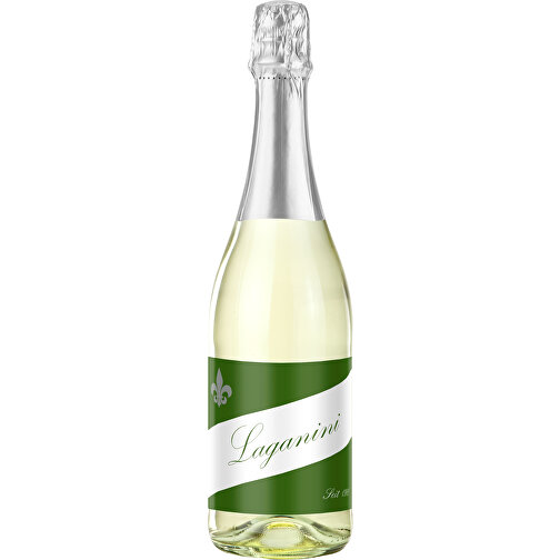 Sekt Cuvée - Flasche Klar , silber, Glas, 8,30cm x 30,00cm x 8,30cm (Länge x Höhe x Breite), Bild 1