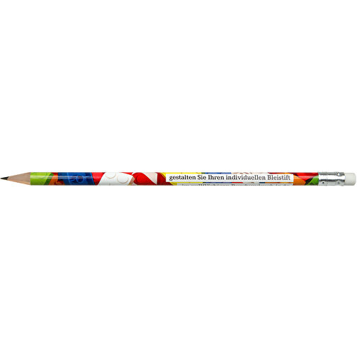 Bleistift Inklusive 360° Folientransferdruck , weiss, Hülse silber, Radierer weiss, Holz, 18,50cm x 0,70cm x 0,70cm (Länge x Höhe x Breite), Bild 3