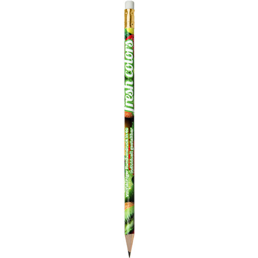 Bleistift Inklusive 360° Folientransferdruck , weiss, Hülse gold, Radierer weiss, Holz, 18,50cm x 0,70cm x 0,70cm (Länge x Höhe x Breite), Bild 1
