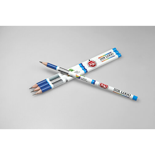 Bleistift Inklusive 360° Folientransferdruck , weiss, Holz, 17,50cm x 0,70cm x 0,70cm (Länge x Höhe x Breite), Bild 4