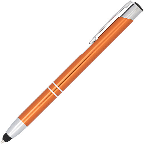 Moneta Kugelschreiber Mit Metall Touchpen , orange, Aluminium, 13,80cm x 13,50cm (Länge x Höhe), Bild 2