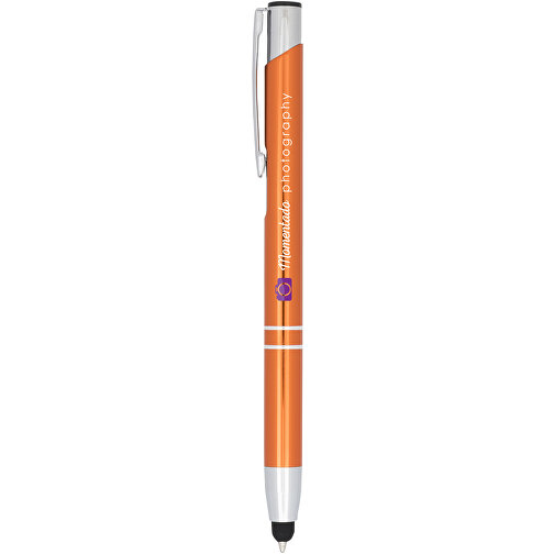 Moneta Kugelschreiber Mit Metall Touchpen , orange, Aluminium, 13,80cm x 13,50cm (Länge x Höhe), Bild 5