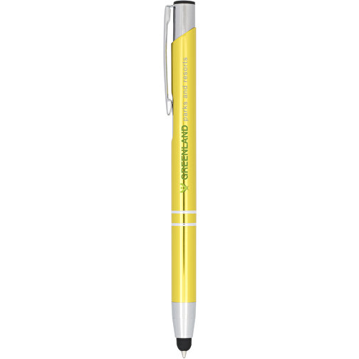 Moneta Kugelschreiber Mit Metall Touchpen , gelb, Aluminium, 13,80cm x 13,50cm (Länge x Höhe), Bild 5