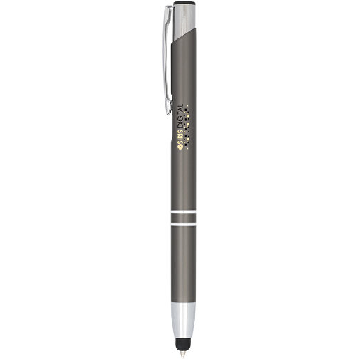 Moneta Kugelschreiber Mit Metall Touchpen , silber / grau, Aluminium, 13,80cm x 13,50cm (Länge x Höhe), Bild 5