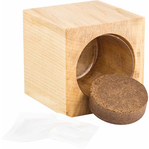 Pot cube bois mini standard, Myosotis - conception standard, Image 2