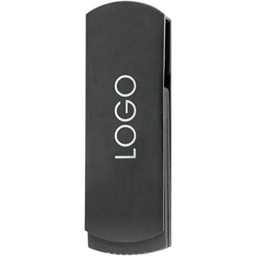 USB-Stick COVER 2GB , Promo Effects MB , schwarz MB , 2 GB , Kunststoff/Aluminium MB , 3 - 10 MB/s MB , 5,40cm x 0,85cm x 1,70cm (Länge x Höhe x Breite), Bild 2