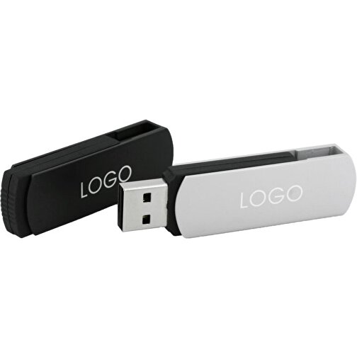 USB-Stick COVER 4GB , Promo Effects MB , schwarz MB , 4 GB , Kunststoff/Aluminium MB , 3 - 10 MB/s MB , 5,40cm x 0,85cm x 1,70cm (Länge x Höhe x Breite), Bild 3