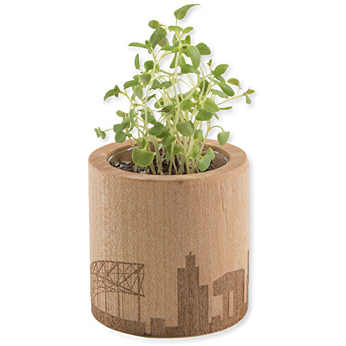 Pot rond en bois avec graines - Souci,Gravure laser 360°, Image 3