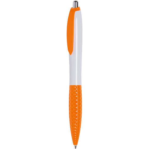 Kugelschreiber JUMP , orange, weiß, Kunststoff, 14,00cm (Länge), Bild 1