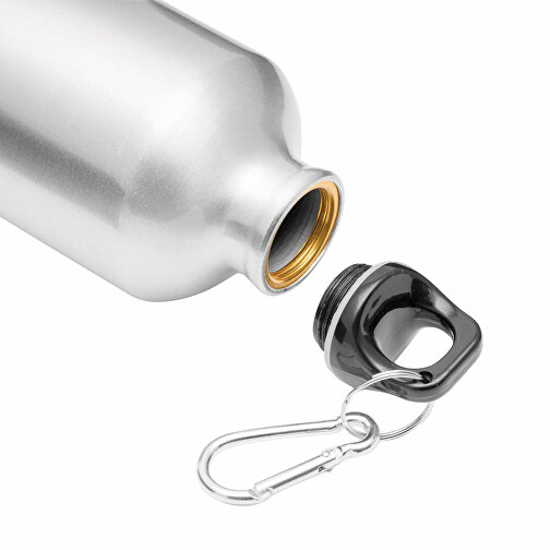 Aluminium-Trinkflasche BIG TRANSIT , silber, Aluminium / Kunststoff, 25,50cm (Höhe), Bild 3