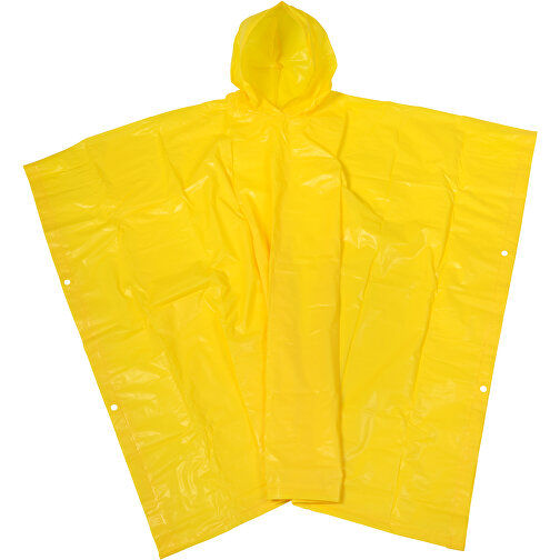 Regenponcho NEVER WET , gelb, 0,12 mm Kunststoff, 127,00cm x 102,00cm (Länge x Breite), Bild 1