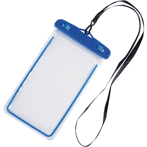 Telefon-Tasche DIVER , blau, transparent, Kunststoff / PVC, frei von Phthalaten, 21,50cm x 1,60cm x 12,00cm (Länge x Höhe x Breite), Bild 1