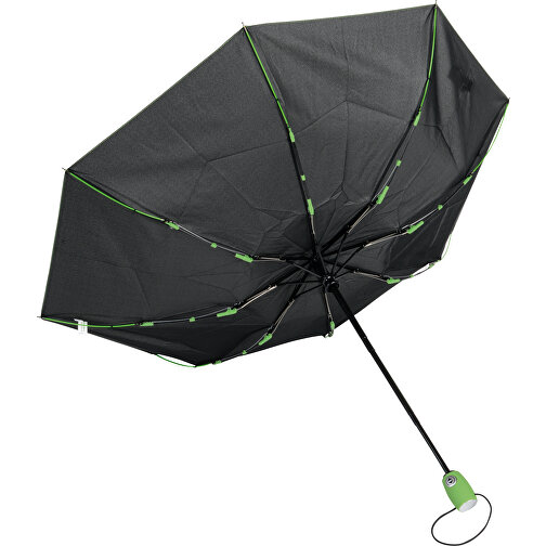 Vollautomatischer Windproof-Taschenschirm STREETLIFE , hellgrün, schwarz, Metall / Fiberglas / Polyester, , Bild 3