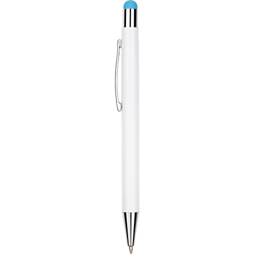 Kugelschreiber Philadelphia , Promo Effects, weiss/hellblau, Aluminium, 13,50cm x 0,80cm (Länge x Breite), Bild 3