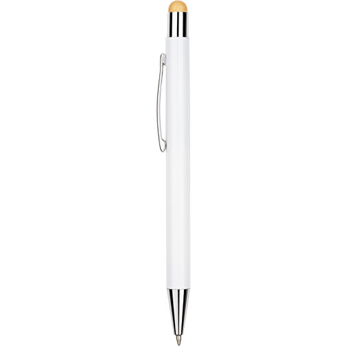 Kugelschreiber Philadelphia , Promo Effects, weiß/gold, Aluminium, 13,50cm x 0,80cm (Länge x Breite), Bild 3