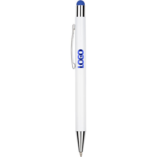 Kugelschreiber Philadelphia , Promo Effects, weiß/dunkelblau, Aluminium, 13,50cm x 0,80cm (Länge x Breite), Bild 4