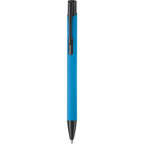 Kugelschreiber Alicante Soft-Touch , hellblau / schwarz, Aluminium, 13,80cm (Länge), Bild 1