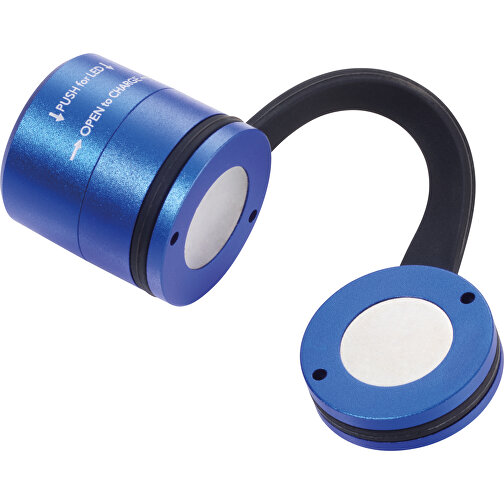 TROIKA Taschenlampe ECO RUN , Troika, blau, schwarz, Aluminium, Silikon, 3,60cm x 2,60cm x 2,60cm (Länge x Höhe x Breite), Bild 3