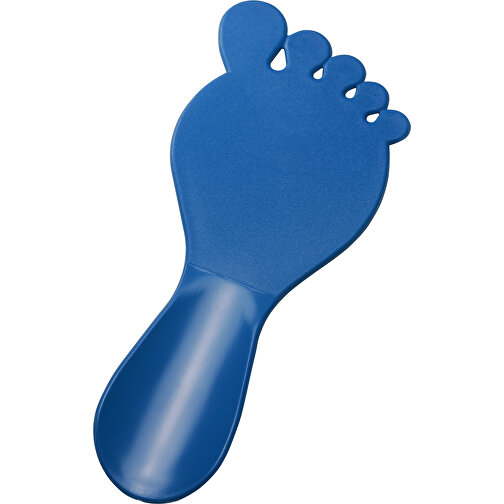 Schuhlöffel 'Fuß' , blau, PS, 17,00cm x 1,00cm x 7,00cm (Länge x Höhe x Breite), Bild 1