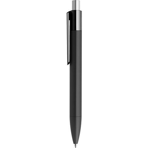 Prodir DS4 Soft Touch PRR Push Kugelschreiber , Prodir, schwarz / silber satiniert, Kunststoff, 14,10cm x 1,40cm (Länge x Breite), Bild 2