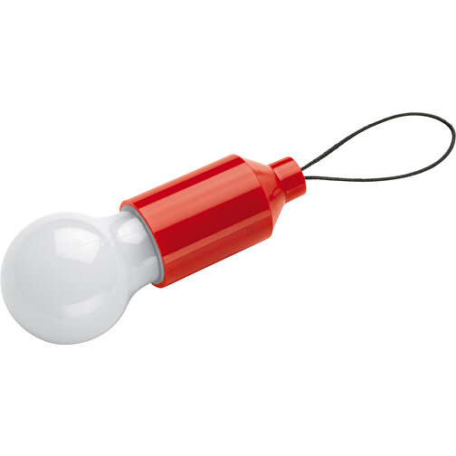 Schlüsselanhänger Glühlampe , rot, ABS, 5,50cm x 8,00cm x 8,00cm (Länge x Höhe x Breite), Bild 1