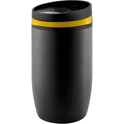 Taza de vacío Metmaxx® 'CremaOfficinaNero' negra/amarilla, Imagen 1