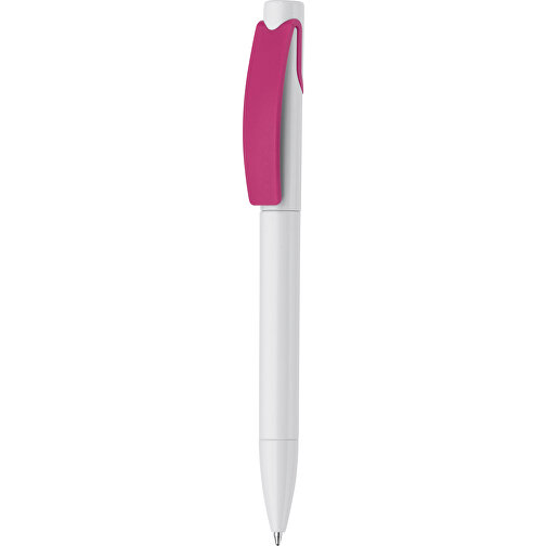 Kugelschreiber Punto , weiß / rosé, ABS, 14,70cm (Länge), Bild 1