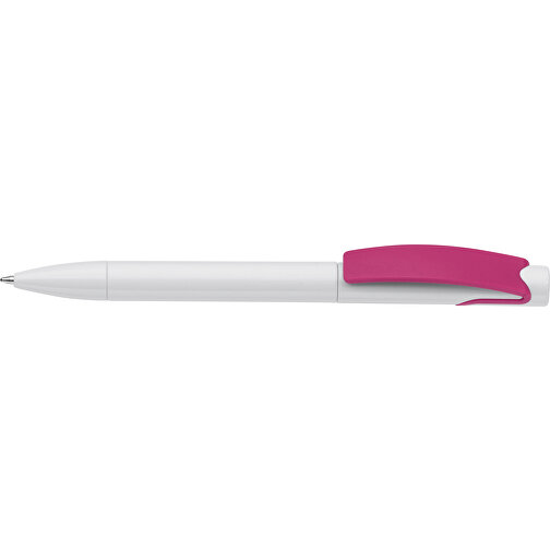Kugelschreiber Punto , weiss / rosé, ABS, 14,70cm (Länge), Bild 3