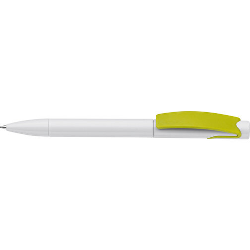 Kugelschreiber Punto , weiss / hellgrün, ABS, 14,70cm (Länge), Bild 3
