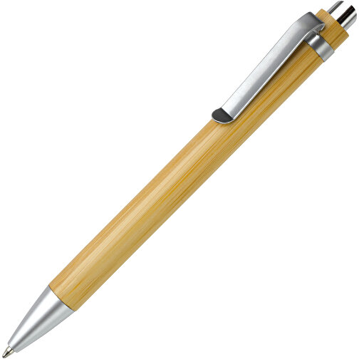 Bambus Kugelschreiber , natur, Bambus & Metall, 13,80cm (Länge), Bild 2