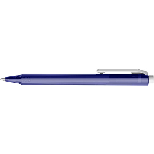 Pigra P04 Push Kugelschreiber , blau / weiß, ABS-Kunststoff, 14,10cm x 1,40cm (Länge x Breite), Bild 5