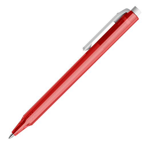 Pigra P04 Push Kugelschreiber , rot / weiss, ABS-Kunststoff, 14,10cm x 1,40cm (Länge x Breite), Bild 4