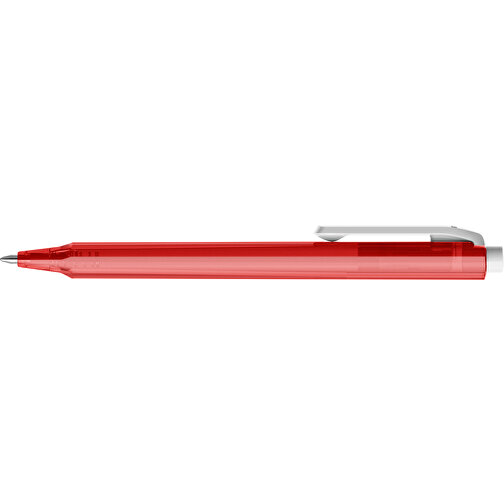 Pigra P04 Push Kugelschreiber , rot / weiß, ABS-Kunststoff, 14,10cm x 1,40cm (Länge x Breite), Bild 5